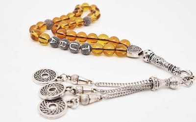 Handgemaakte naam tasbih 33 Kralen Natuursteen “ Citrine” - met metaal tassel “Omarmen"- Met je naam of de naam van uw geliefde- 8 mm diameter van de korrel