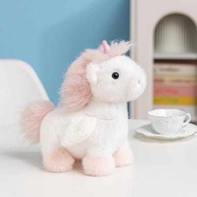 25cm Schattige Witte Roze Paarse Pegasus Pluche Speelgoed Zacht Paard Met Vleugel Poppen Eenhoorn Slaapkussen Huisdecoratie Kinder Verjaardagscadeaus 25cm gray