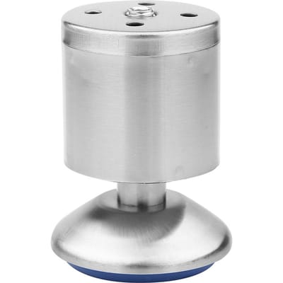 Lot de 4 pieds de meuble réglables en hauteur, en acier inoxydable argenté, pour table, lit, canapé, 50 x 80 mm