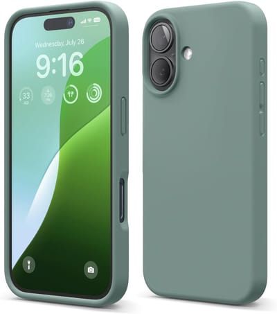 Solid hoesje Soft Touch Liquid Silicone Flexible TPU Rubber - Geschikt voor: iPhone 16 - Middernachtgroen