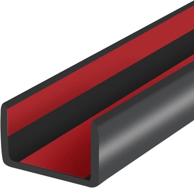 Rubberen Randbekleding - U-profiel Randbescherming - Randafwerking Beschermen - Zelfklevend EPDM Rubber - 25 mm dik 6 m lang - Zwart