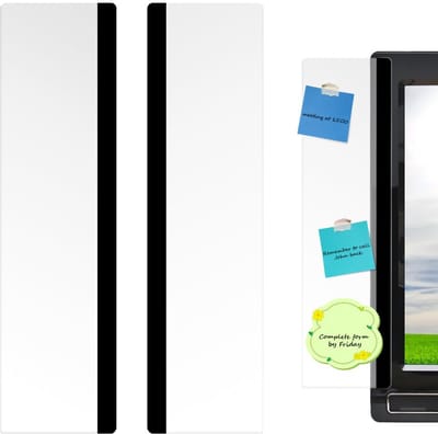 Memobord, monitor kleverig notitiebord, scherm memobord monitor, acryl monitor bericht paneel monitor links en rechts)