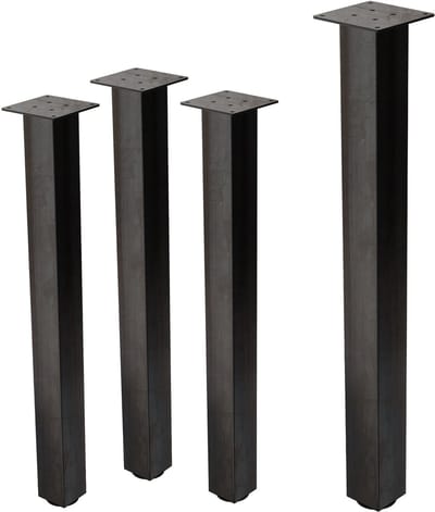 Set van 4 tafelpoten I-Design 90 cm Donkergrijze look Industrieel staal met poedercoating Profiel 8x8 cm In hoogte verstelbare meubelpoten ML-Design