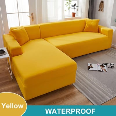 Waterdichte bankhoes 1/2/3/4-zits bankhoes voor woonkamer Elastisch effen L-vormige hoekbankhoes voor slaapbank fauteuil 2 Seater 145-185cm