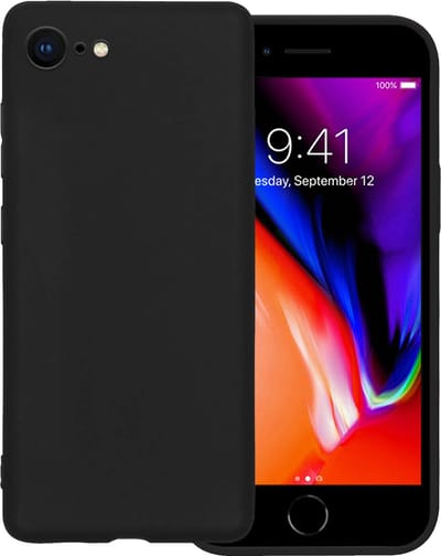Hoesje - Geschikt voor Apple iPhone 7 - Sterk & Shockproof - Hoes Cover - Siliconen Case - Zwart