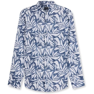 OLYMP Casual Overhemd, Regular Fit, Kent, Marineblauw