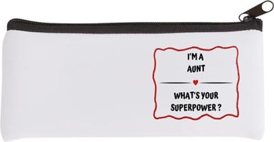 Akyol - i'm a aunt what's your superpower? Etui - Tante - super tante - verjaardag - cadeautje voor tante - tante artikelen - kado - geschenk - 20 bij 9 cm