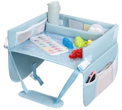 Reistafel voor Kinderen - Verstelbare Kindertafel voor Auto en Vliegtuig - Praktische Speel- en Opbergtafel