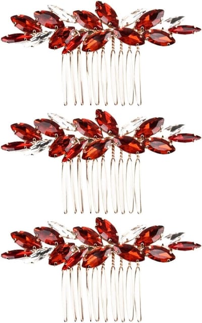 3-delige haaraccessoire set met kammen en tiara, edelsteen haaraccessoires voor bruiloften, kristallen haarcombs en haarstylingtools voor de bruid