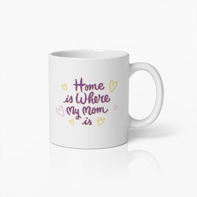 Home Is Where My Mom Is Mok – 330ml Hartverwarmende Koffiemok – Perfect Moederdag Cadeau voor Mama van Dochter of Zoon