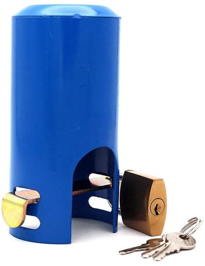 Dailygoods- Kraanlock Blauw - Metalen Kraanlock - Anti-Diefstal - Waterbesparing - Eenvoudige Installatie - Inclusief Sleutels - Kraanslot