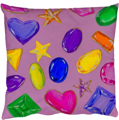 Sierkussens - Kussentjes Woonkamer - 50x50 cm - Edelstenen - Vormen - Hartje - Kleurrijk