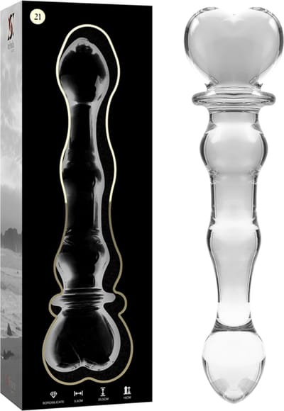 NEBULA SERIES BY IBIZA™ - MODEL 21 DILDO BOROSILICATE GLASS 20.5 X 3.5 CM CLEAR | Dildo | Sex Toys
