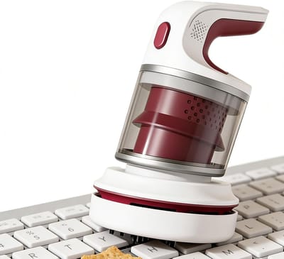 Bureau Stofzuiger - Draadloze Mini Stofzuiger - USB Oplaadbare Desktop Stofzuiger - Inclusief Platte Mondstuk en Borstel Attachments - Geschikt voor Toetsenbord en Huisdierenharen - Draagbaar en Compact