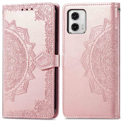 imoshion Hoesje - Geschikt voor Motorola Moto G73 - Mandala Bookcase - Rosé Goud