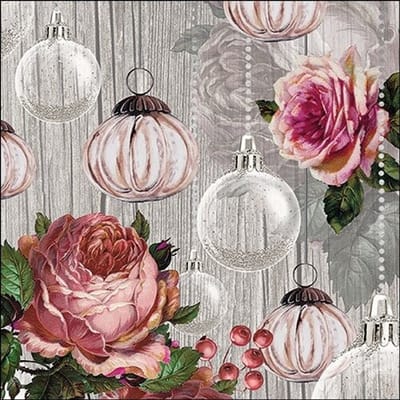 Ambiente servetten - 33x33cm - 20 stuks - Roses and Baubles