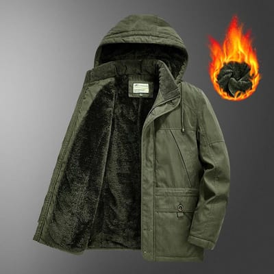 Nieuwe Winter Katoen Gewatteerde Jas voor Mannen, Middellange Jas met Capuchon, Winter Grote Maat Casual Elastische Katoen Gewatteerde Jas voor Mannen 5XL black
