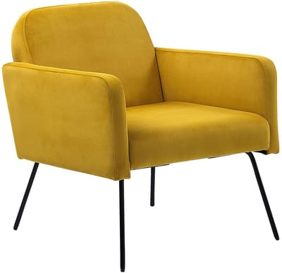 NARKEN - Fauteuil - Mosterdgeel - Fluweel