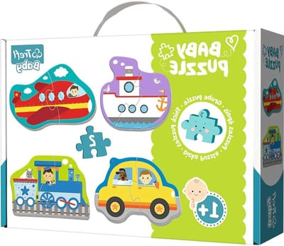 Baby Puzzel Voertuigen - 4 Sets van 2 Stukken - Voor Kinderen Vanaf 1 Jaar
