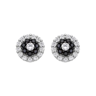 Luxenter 925 Sterling Zilver en Onyx Zirkonia gerhodineerd oorbellen - Ziadri
