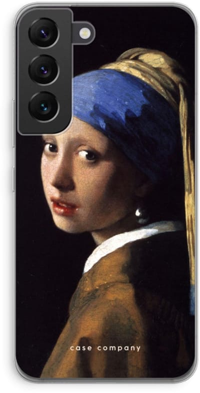 Case Company® - Hoesje geschikt voor Samsung Galaxy S22 hoesje - The Pearl Earring - Soft Cover Telefoonhoesje - Bescherming aan alle Kanten en Schermrand
