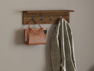 Stijlvolle Kapstok - Walnoot Design - 60x14,5x16,3cm - Duurzaam Melamine Materiaal
