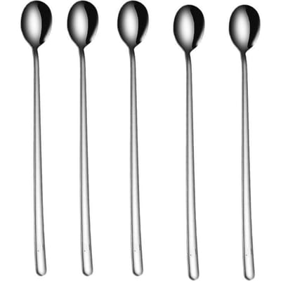 5 stuks 304 Roestvrijstalen Lepels IJsscheplepels Lange Steel Koffielepels Roerlepels Keukengerei