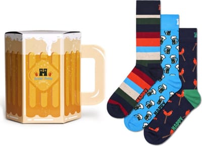 Happy Socks heren giftbox 3P sokken wurst and beer multi
