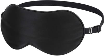 Northwall Premium Zijden Slaapmasker met Oordopjes - 100% Verduisterend Oogmasker - Verstelbaar - Zwart