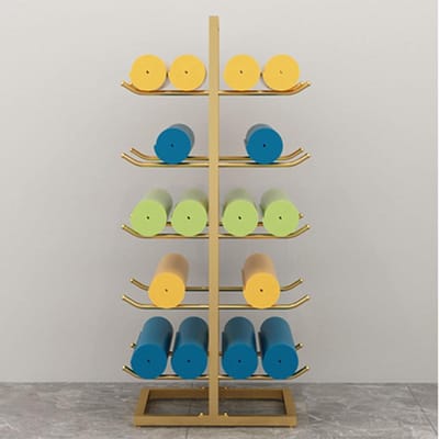 Opbergrek Sportartikelen - Mattenhouder Organizer - Sportspullen Opbergen - Stabiel Metalen Frame - 130cm Hoog - Zwart