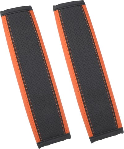 Universele Zwart Oranje Autogordel Kussens - 2 Stuks Neopreen Hoofdkussen
