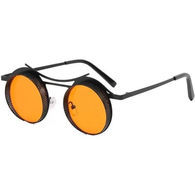 Steampunk Ronde Zonnebril UV400 Bescherming Retro Mode Unisex Zonnebril voor Dames Heren Strand Buiten orange