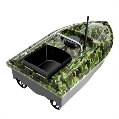 Voerboot voor Vissen – Afstandsbediening tot 500 m – Met Sonar en LED Verlichting – Automatische Terugkeer – Groen