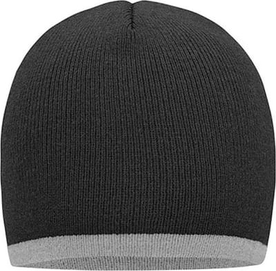 Myrtle Beach 'Contrasting Border Beanie' Grijs/Lichtgrijs