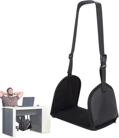 Vliegtuig Voetsteun - Voetenhangmat Vliegtuig - Comfortabel Reizen - Verstelbaar Ontwerp - 61 - 120 cm - Zwart