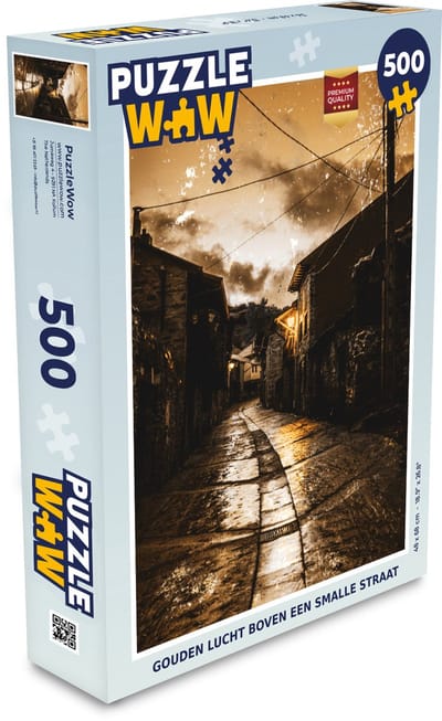 Puzzel Goud - Straat - Huisjes - Legpuzzel - Puzzel 500 stukjes