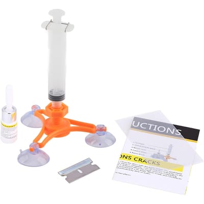 Kit de réparation de pare-brise de voiture Auto Résine d'étanchéité pour fissure de verre Pare-brise Restaurer Ensemble de réparation Triangulaire white