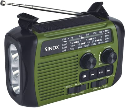 Sinox noodradio met zaklamp | AM/FM/SW, Bluetooth en USB/Micro SD