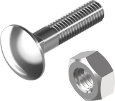 RVS slotbout met moer M6x35 mm per set van 4