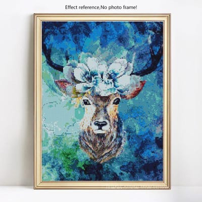 Peinture au diamant Cerf Plein forage Broderie au diamant Affichage complet Animaux Strass Photos 20X30CM