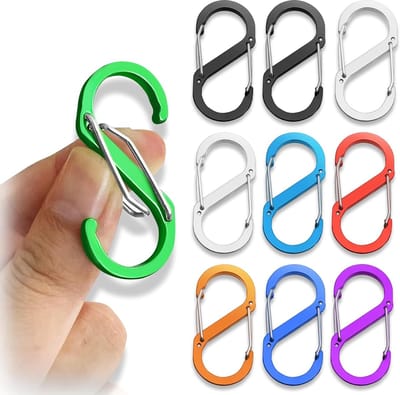 10 Stuks Karabijnhaak, Aluminiumlegering karabijnhaak, Kleine karabijnhaken, S Karabijnhaken sleutelhanger karabijnhaken, Voor thuis, Rugzakken, Outdoor wandelen, Kamperen, Vissen, Reizen, Sleutels.