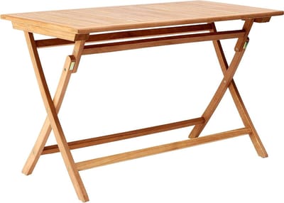 Tuintafel Klaptafel - Houten Tafel Terras - Buiten Eten - SVLK Gecertificeerd Teak - 1255 x 60cm - Bruin