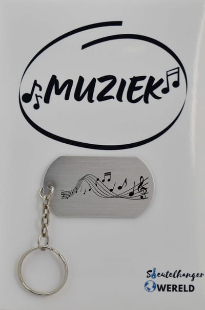muzieknoot Sleutelhanger inclusief kaart - muzieknoot cadeau – muzieknoot - Leuk kado voor je vriend om te geven - 2.9 x 5.4CM