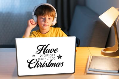 Laptop sticker - 14 inch - Kerst - Spreuken - Have yourself a merry little Christmas - Quotes - 32x5x23x5cm - Laptopstickers - Laptop skin - Cover