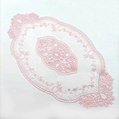 Dailygoods- Placemat 29 x 51 cm - Decoratieve Placemat - Geborduurd Kant - Afwasbaar - Retro - Geschikt voor Keuken/Eettafel - Tafelmat