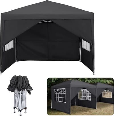 Inklapbaar Vouwpaviljoen 3x3 m - Waterdichte Partytent met UV-Bescherming en Zijdelen