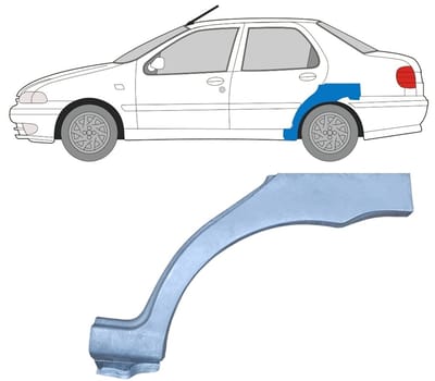 Reparatiepaneel achterspatbord voor Fiat Siena 1997-2001 / Links