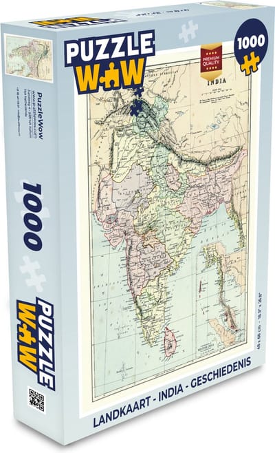 Puzzel Landkaart - India - Geschiedenis - Legpuzzel - Puzzel 1000 stukjes volwassenen