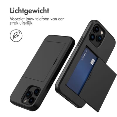 imoshion Hoesje met Pasjeshouder - Geschikt voor Apple iPhone 14 Pro Max - Zwart