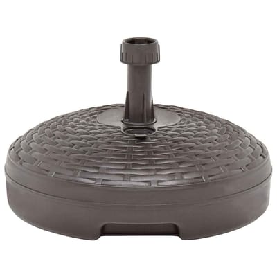 vidaXL - Parasolvoet - gevuld - met - zand/water - 20 - L - kunststof - rattan - bruin